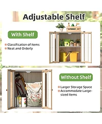Aecojoy Small Outdoor Storage Cabinet Waterproof with Shelves, Vertical Garden Storage Sheds