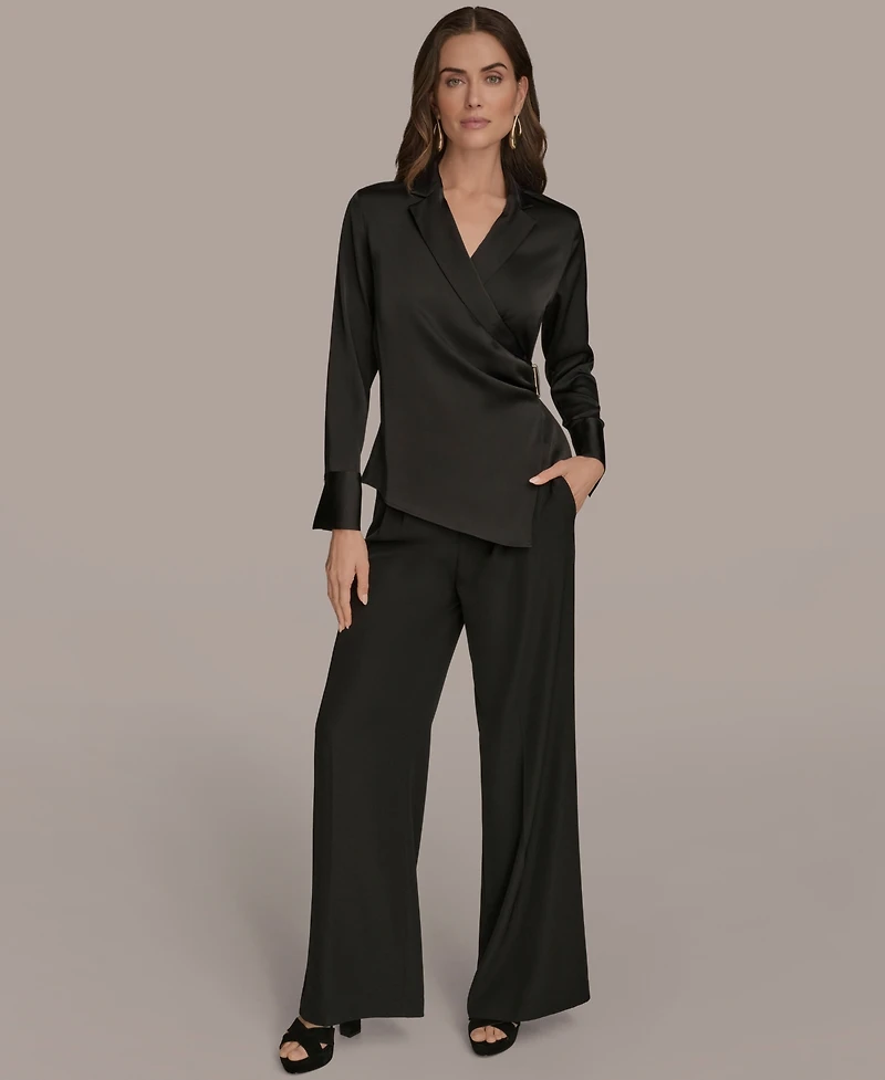 Donna Karan New York Women's Long-Sleeve Collared Blouse