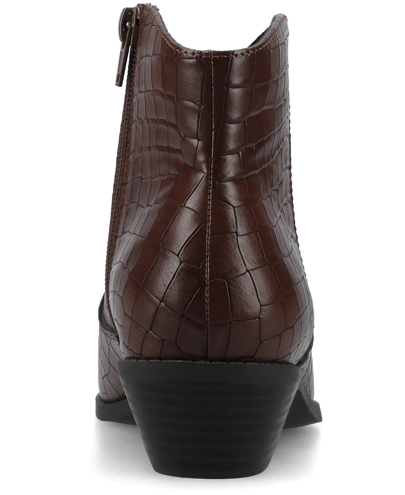 Journee Collection Women's Taliah Cuban Heel Comfort Ankle Booties