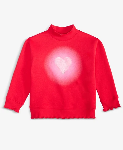 Epic Threads Girls Toddler 2T-4T Heart Mock Neck Sweatshirt, Macy's Exclusive