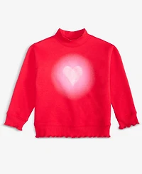 Epic Threads Girls Toddler 2T-4T Heart Mock Neck Sweatshirt, Macy's Exclusive