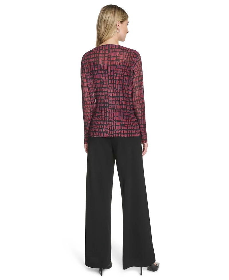 Calvin Klein Petite Printed Long Sleeve Top