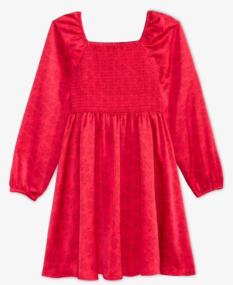 Epic Threads Girls 5-20 Smocked Satin Long-Sleeve Dress, Macy's Exclusive