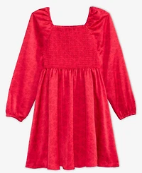 Epic Threads Girls 5-20 Smocked Satin Long-Sleeve Dress, Macy's Exclusive