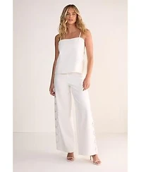 Nasty Gal Womens Tailored Cutwork Side Dress