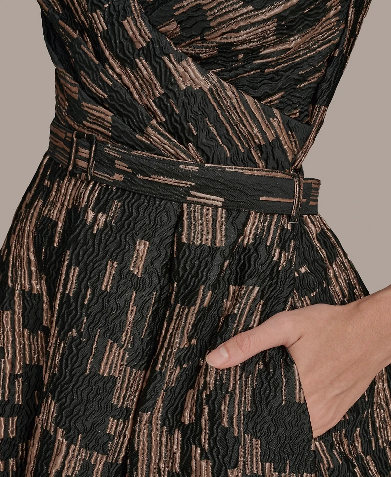 Donna Karan New York Women's Printed Fit and Flare Dress