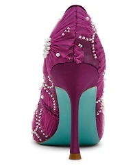 Betsey Johnson Women's Roxie Tulle Floral Applique Pumps