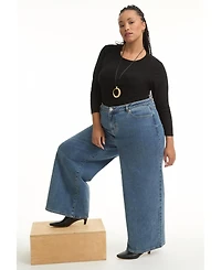 June + Vie Women's Curvie-Fit High-Rise Jeans