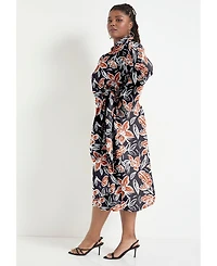 June + Vie Women's Midi Wrap Dress