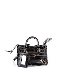 Pre-Owned Balenciaga Mini City Classic Metallic Edge Bag Embossed Leather