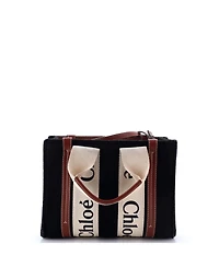 Pre-Owned Chloe Small Woody Tote Felt with Leather and Canvas