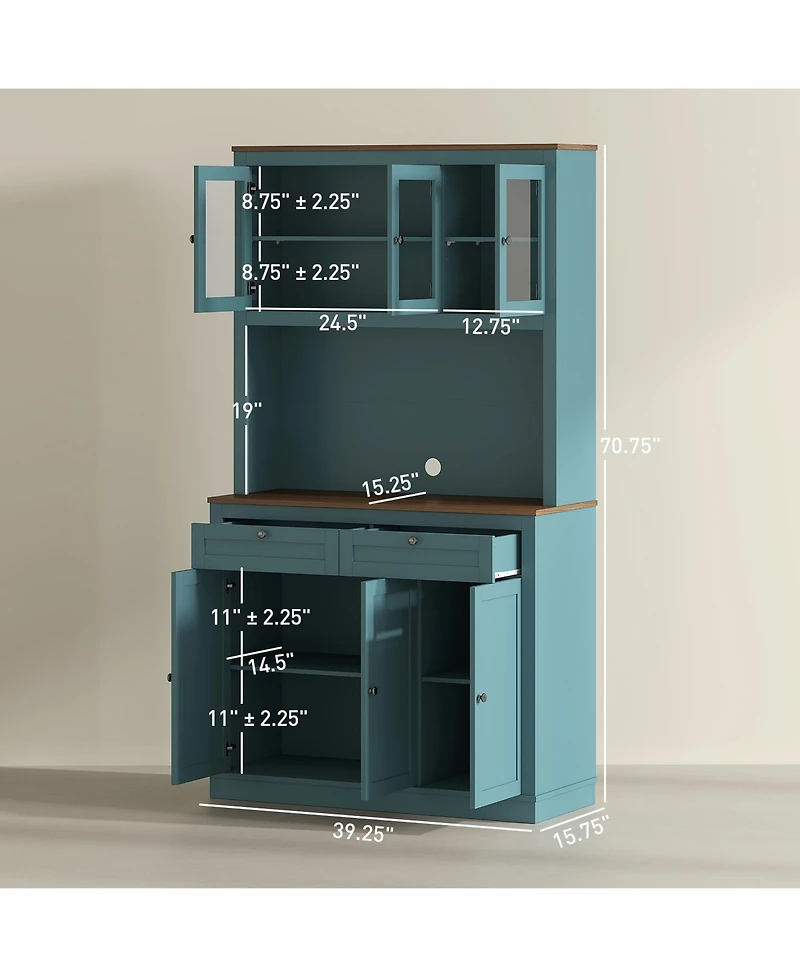 Slickblue Kitchen Storage Cabinet with Easy Access Shelves for Organized Kitchen Storage