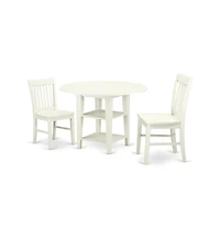 East West Furniture Dining Room Set Linen White