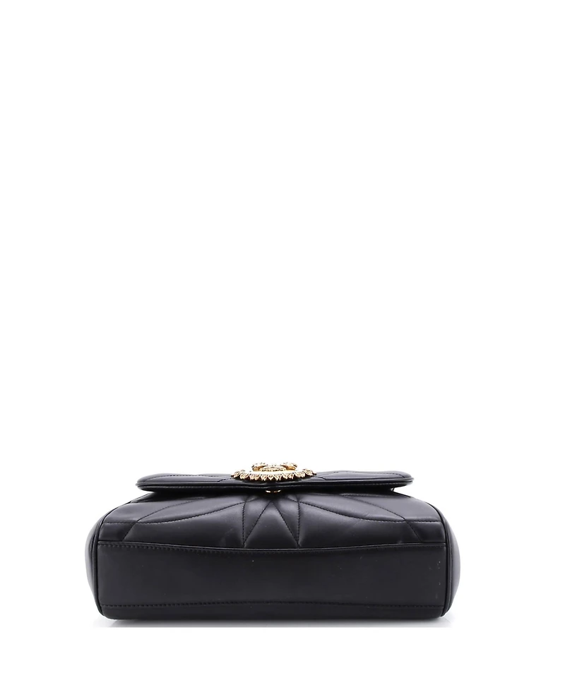 Pre-Owned Dolce & Gabbana Large Devotion Soft Shoulder Bag Quilted Leather
