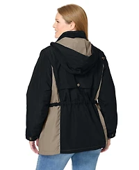 Woman Within Women's Plus Colorblocked Taslon Anorak