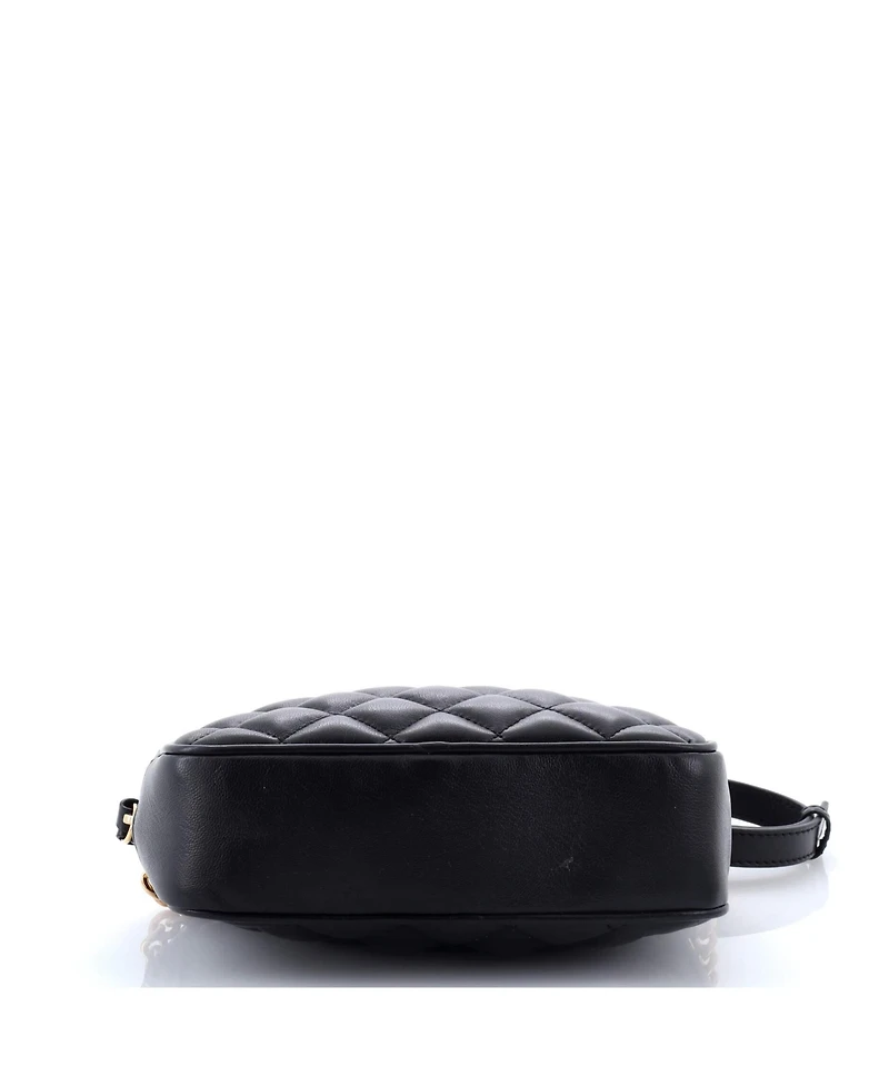 Pre-Owned Versace Small Medusa Icon Front Slip Pocket Camera Bag Quilted Leather