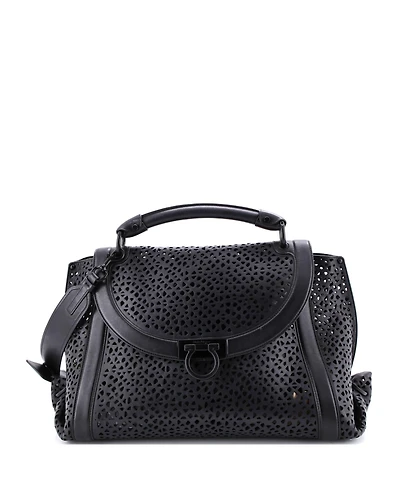 Pre-Owned Salvatore Ferragamo Medium Sofia Satchel Laser Cut Leather