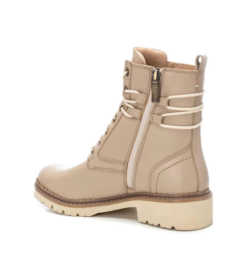 Xti Women's Leather Combat Booties Carmela Collection By