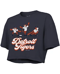 Majestic Women's Navy Detroit Tigers Boxy Crop T-Shirt