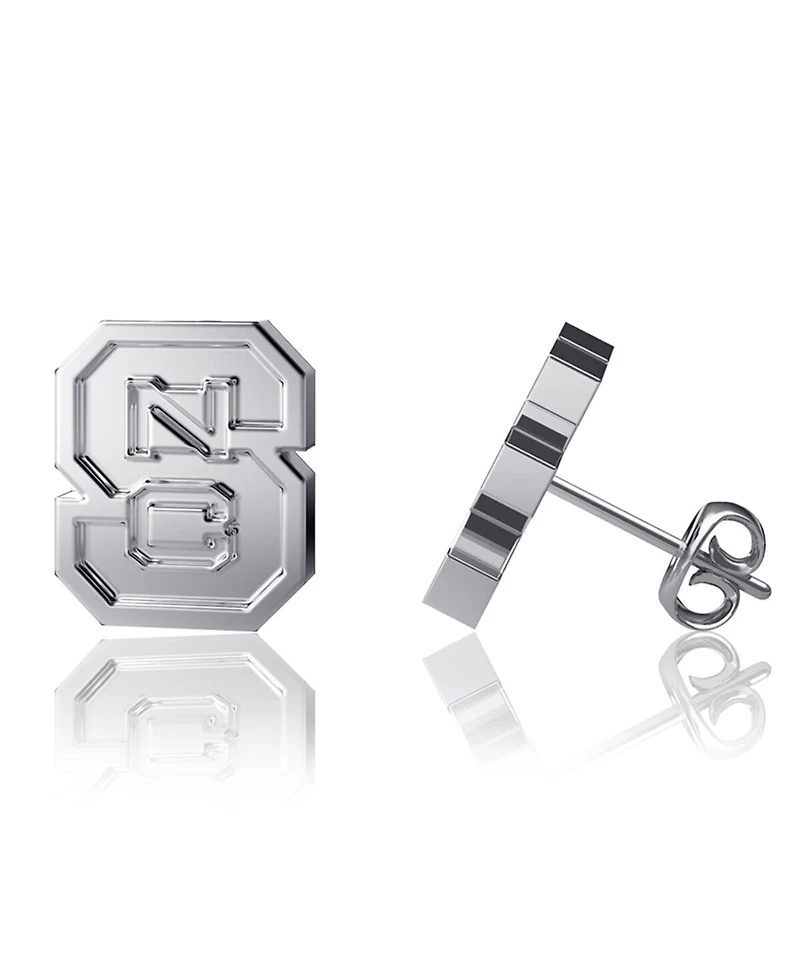 Dayna Designs Nc State Wolfpack Team Logo Silver Post Earrings