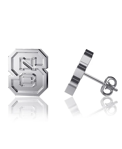 Dayna Designs Nc State Wolfpack Team Logo Silver Post Earrings