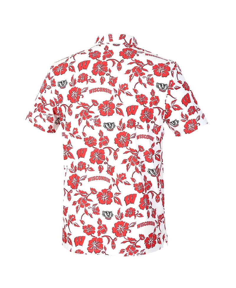 Reyn Spooner Men's White Wisconsin Badgers Pua Performance Polo Shirt