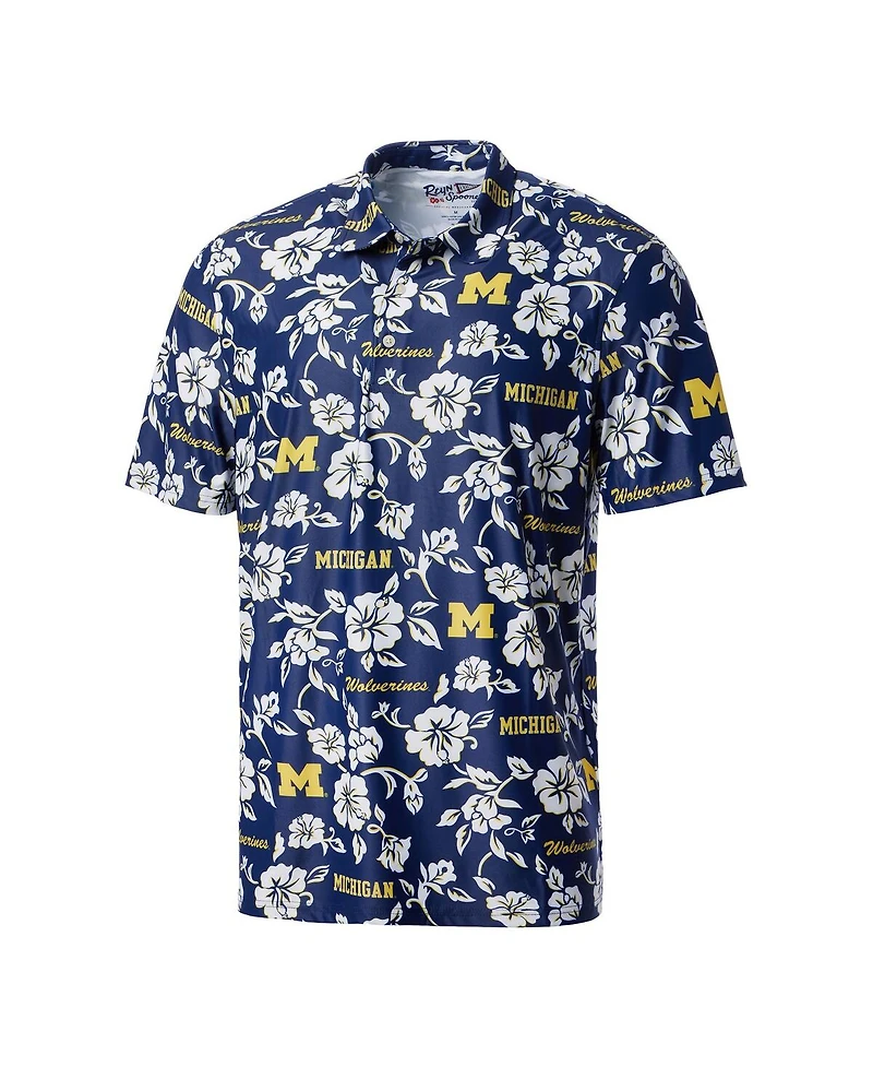 Reyn Spooner Men's Navy Michigan Wolverines Pua Performance Polo Shirt