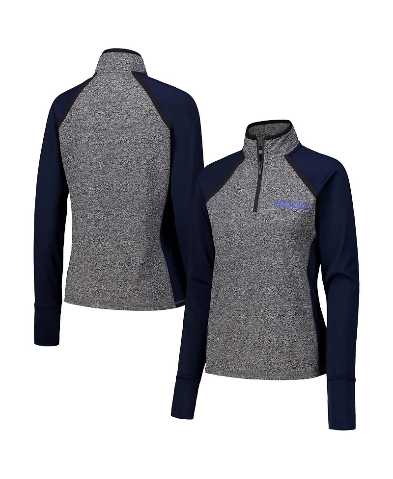 Camp David Women's Navy/Heather Gray Kentucky Wildcats Finalist Raglan Quarter-Zip Jacket