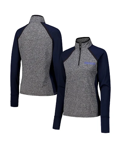 Camp David Women's Navy/Heather Gray Kentucky Wildcats Finalist Raglan Quarter-Zip Jacket