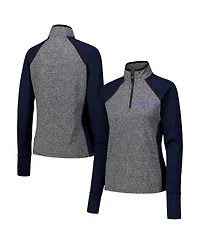 Camp David Women's Navy/Heather Gray Kentucky Wildcats Finalist Raglan Quarter-Zip Jacket