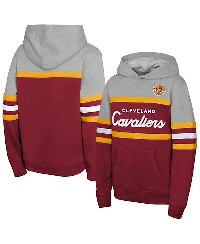 Mitchell & Ness Big Boys and Girls Wine Cleveland Cavaliers Hardwood Classics Head Coach Pullover Hoodie