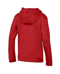 Under Armour Big Boys and Girls Red Wisconsin Badgers Team Fleece Pullover Hoodie