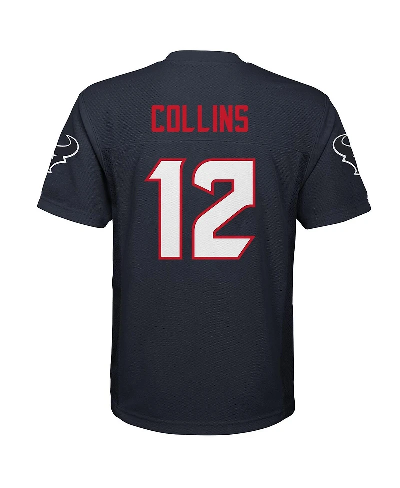 Outerstuff Big Boys and Girls Nico Collins Navy Houston Texans Replica Player Jersey