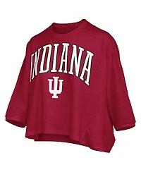 Pressbox Women's Crimson Indiana Hoosiers Midi Arch Over Logo Oversized T-Shirt