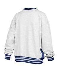 Pressbox Women's Heather Gray/Royal Kentucky Wildcats Endzone Crewneck Sweatshirt