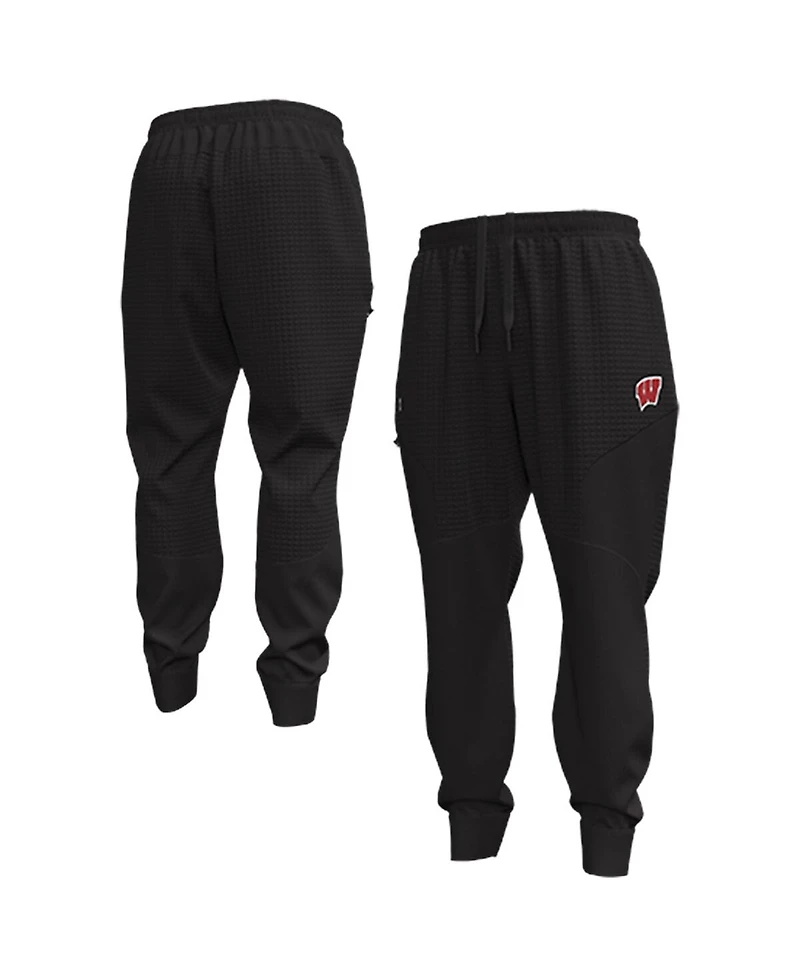 Under Armour Men's Black Wisconsin Badgers Unstoppable Fleece Jogger Pants