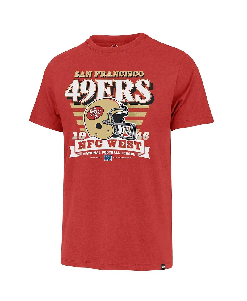 '47 Brand Men's Scarlet San Francisco 49ers Stripe Splash Franklin Throwback T-Shirt