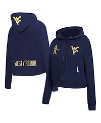 Pro Standard Women's Navy West Virginia Mountaineers Game Day Sequin Full-Zip Jacket