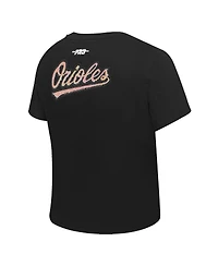 Pro Standard Women's Black Baltimore Orioles Game Day Classics Baby Doll Cropped T-Shirt