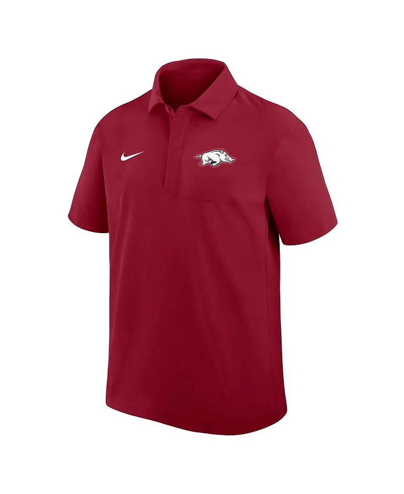 Nike Men's Cardinal Arkansas Razorbacks Woven Dri-fit Polo Shirt