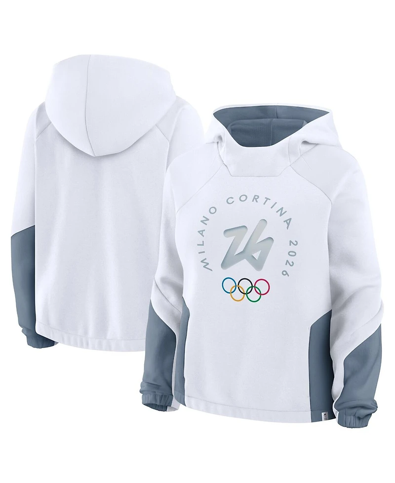 Fanatics Women's White Milano Cortina 2026 Winter Olympics Circular Pullover Hoodie