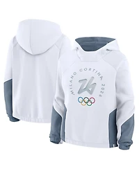 Fanatics Women's White Milano Cortina 2026 Winter Olympics Circular Pullover Hoodie