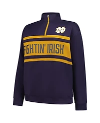 Fanatics Women's Navy/Gold Notre Dame Fighting Irish Plus Quarter-Zip Pullover