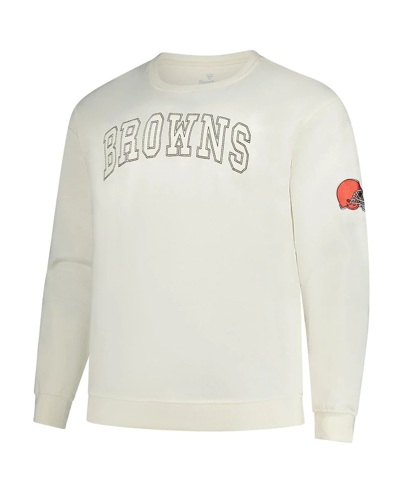 Profile Men's Cream Cleveland Browns Big Tall Fleece Sweatshirt