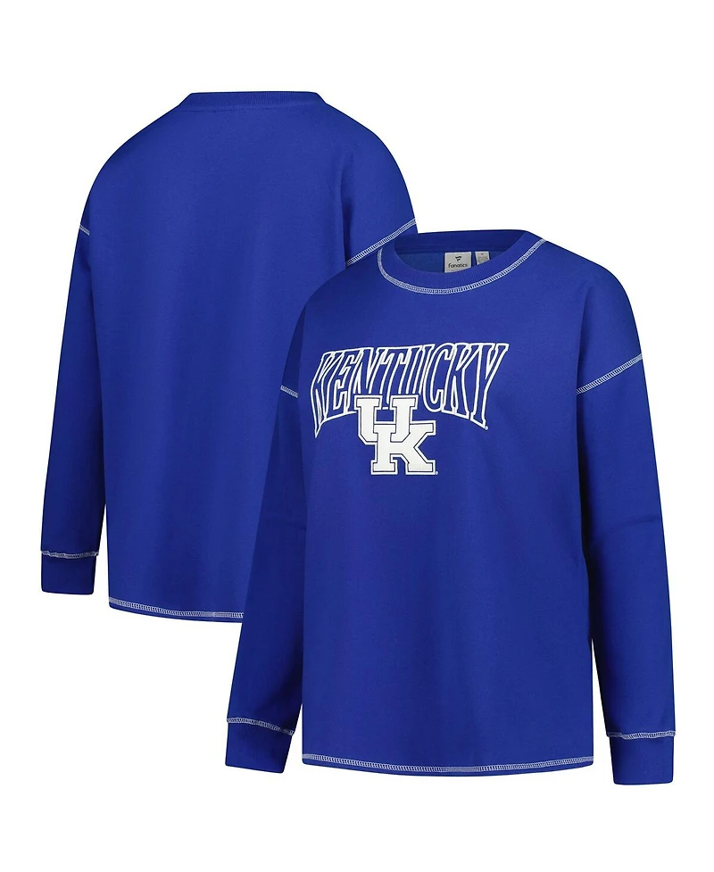 Fanatics Women's Royal Kentucky Wildcats Plus Contrast Stitch Sweatshirt