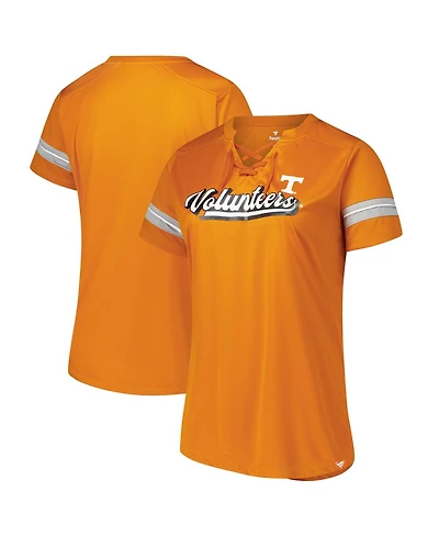 Fanatics Women's Tennessee Orange Volunteers Plus Overtime Readiness Lace-Up T-Shirt