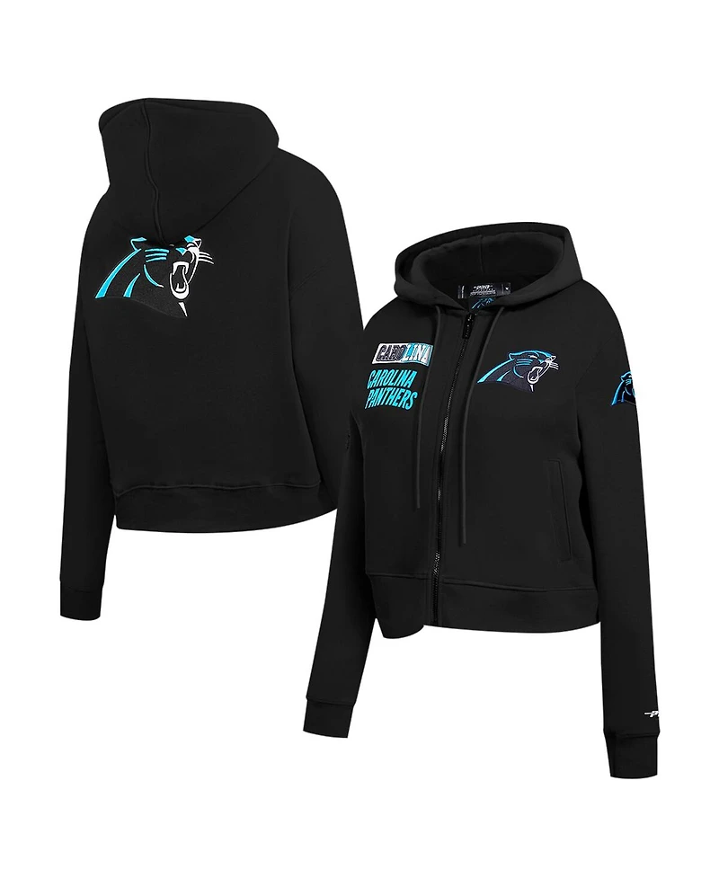 Pro Standard Women's Black Carolina Panthers Split Logo Full-Zip Hoodie