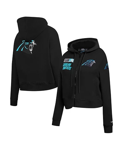 Pro Standard Women's Black Carolina Panthers Split Logo Full-Zip Hoodie