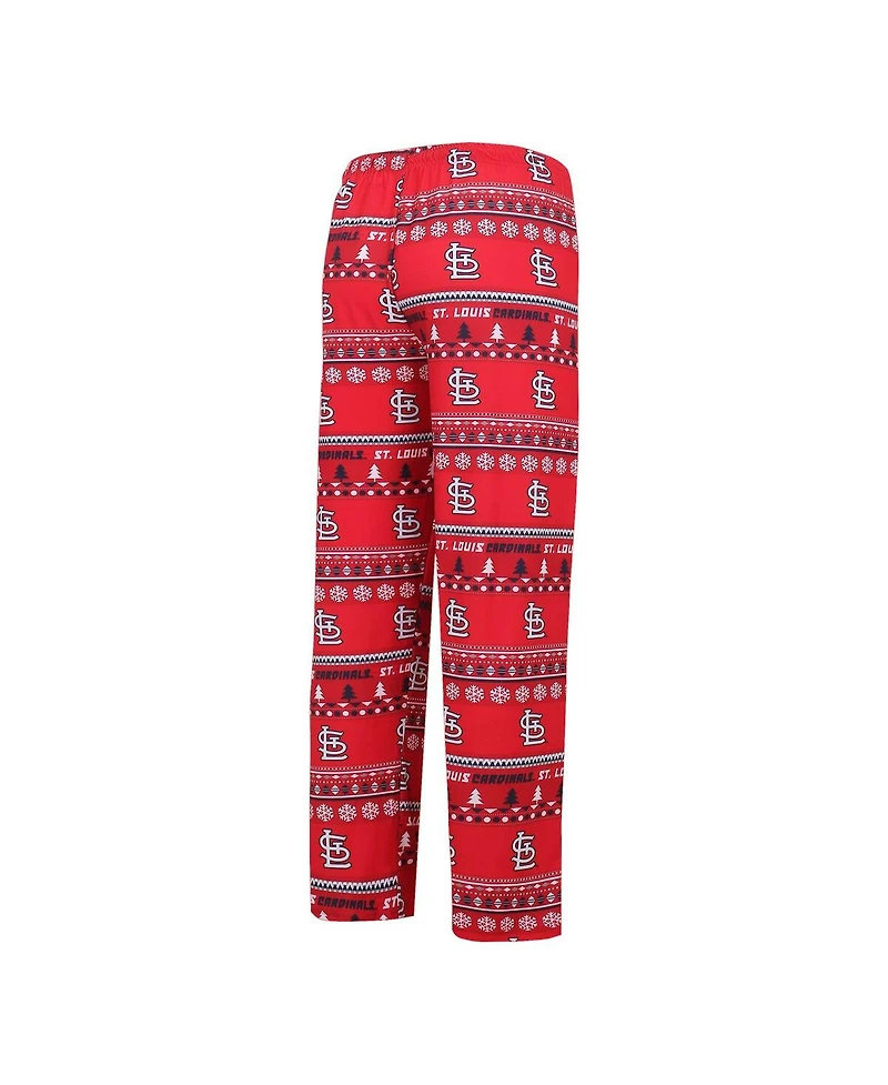 Concept Sport Men's Red St. Louis Cardinals Knit Ugly Sweater Long Sleeve Top and Pants Set