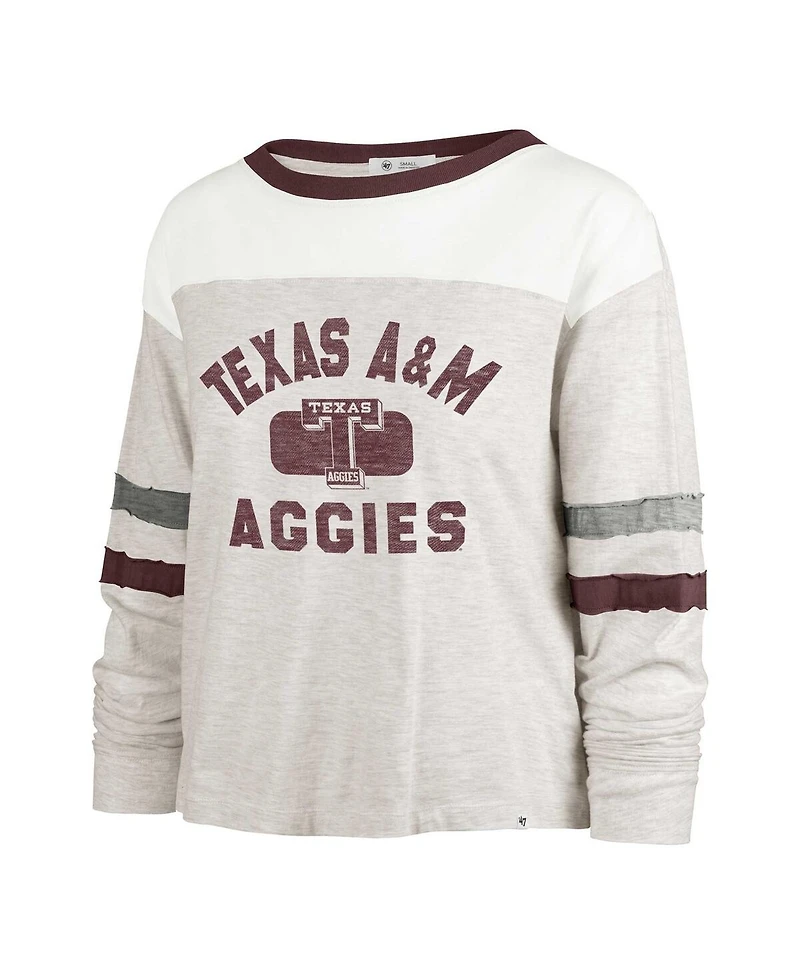 '47 Brand Women's Oatmeal Texas A M Aggies Vault All Class Lena Long Sleeve T-Shirt